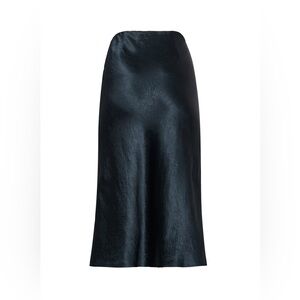 Aritzia Babaton: navy 100% silk midi slip skirt